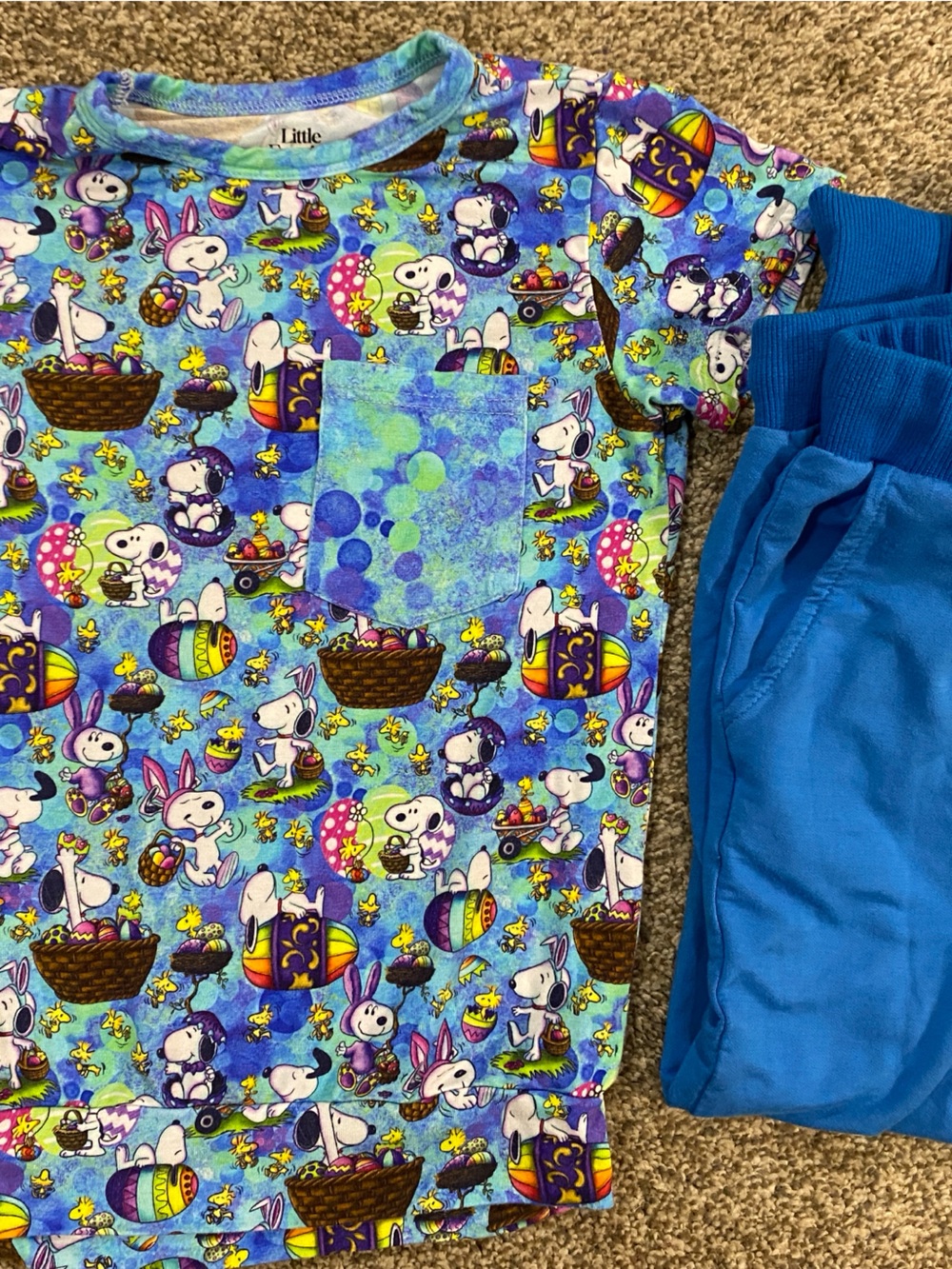 Snoopy Easter Daywear Set - Bamboo French terry jogger set EUC 5/6